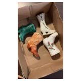 (4) Vintage Ceramic & Pottery Boot Figurines