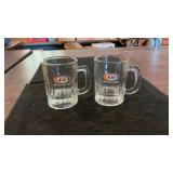 (2) Mini Glass A & W Rootbeer Mugs
