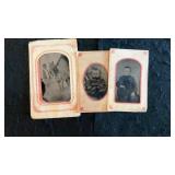 (3) Antique Tin Type Photos