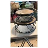 (2) Metal/Wood Rustic Stools Or Risers