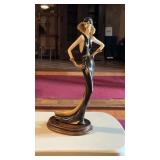 Signed Amilcare Santini Art Deco Lady Sculpture