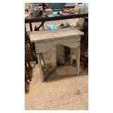 Rustic Farmhouse White Washed Side Table