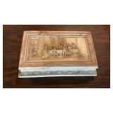 Vintage Incolay Studios Stone Jewelry Box