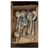 Flat Of Misc. Silver Plate Serving Utensils
