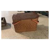 Vintage Metal Handle Picnic Basket