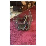 Wire Basket Full Of Primitive Ice Tongs Plus