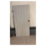 Antique V Groove Board Door W/Original Hardware