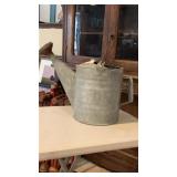 Galvanized Watering Can W/Wood Handle & Sprinkler
