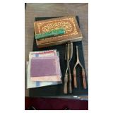 Dresser Box, Hankies, Straight Razor, Plus