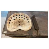 Metal Tractor Seat & Brass Hanson Spring Scale