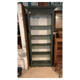 Green Painted Shutter Back Shelf/Book Case