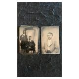 (2) Antique Tin Type Photos