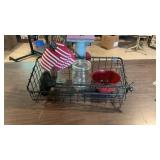 Wire Basket Full Of Primitive Decor
