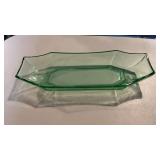 Heisey Co. Moongleam Vaseline Glass Celery Dish