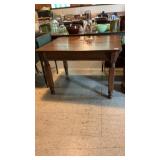 Antique American Oak Farmhouse Table W/Leaf