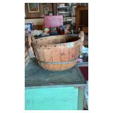 Antique/Primitive Metal Stave Apple Basket