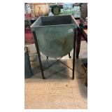 Single Vintage Green Tinted Wash Tub On Stand