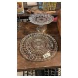 (1) Dessert Stand & Federal Glass Cake Plate