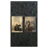 (2) Antique Tin Type Photos