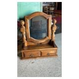 Ethan Allen Type Tabletop Shaving/Vanity Mirror