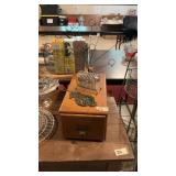 Oak File Box & Misc. Vintage Office Organizers