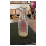 Glass Quart Size Heischmidt Dairy Bottle Paris IL