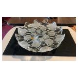 Vintage Ornate Bohemia Glass Cake Stand