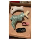 (5) Vintage Ceramic & Pottery Shoe Figurines