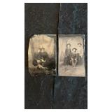 (2) Antique Tin Type Photos
