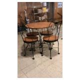 Vintage Oak Top Ice Cream Parlor Table & Chairs