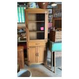 Vintage Step Back Light Wood Jelly Type Cabinet