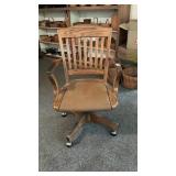 Antique Oak Bankers Chair