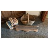 Oak Wall Shelf, Americana Basket, Plus