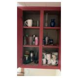 Cabinet Full Of Cups, Mugs, Flower Vases, Plus