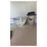 Retro Stoneware Goose Bowl & Misc. Spongeware