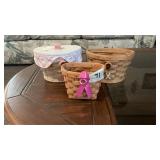(3) Longaberger Breast Cancer Support Baskets