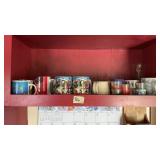 Shelf Full Of Souvenir Mugs, Wall Decor, Plus