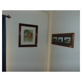 (2) Wall Framed Decor Prints & Watercolor