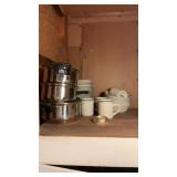 Cabinet full Of Everyday Dishes & Cookware, Plus