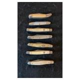 (7) Vintage Mother Of Pearl Handle Pocket Knives