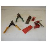 6 items-Wiss metal shears/pliers, wedges, clamps