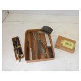 Tray of asst files, PSA sanding disc in box,