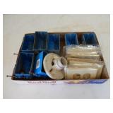 Tray of asst plastic light & plug in plates