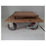 2-homemade wood dollies with casters