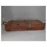 Vintage wood ammo box-hinged 37" L x 12" D x 7" H