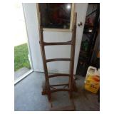 antique wood & metal truck dolly w/cast wheels