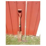2 items-tile spade shovel & wood handle edger