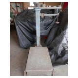 antique platform scales with weights