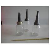 3-glass jars with spouts