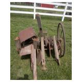antique, primit, grain grinder rough, dismantled